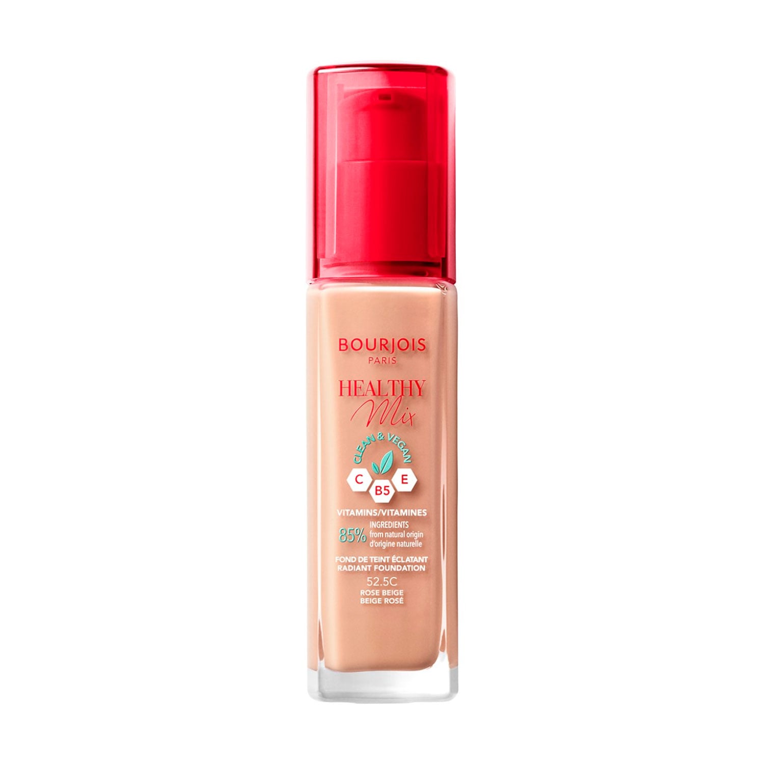 Тональна основа для обличчя Bourjois Healthy Mix Anti-Fatigue Foundation 16H з вітамінами C, E, B5, 52.5C Rose Beige, 30 мл